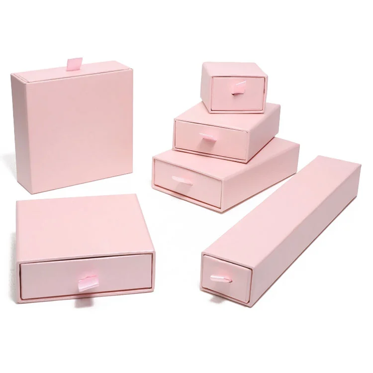 Elegante roze lade sieraden papierverpakkingsdoos